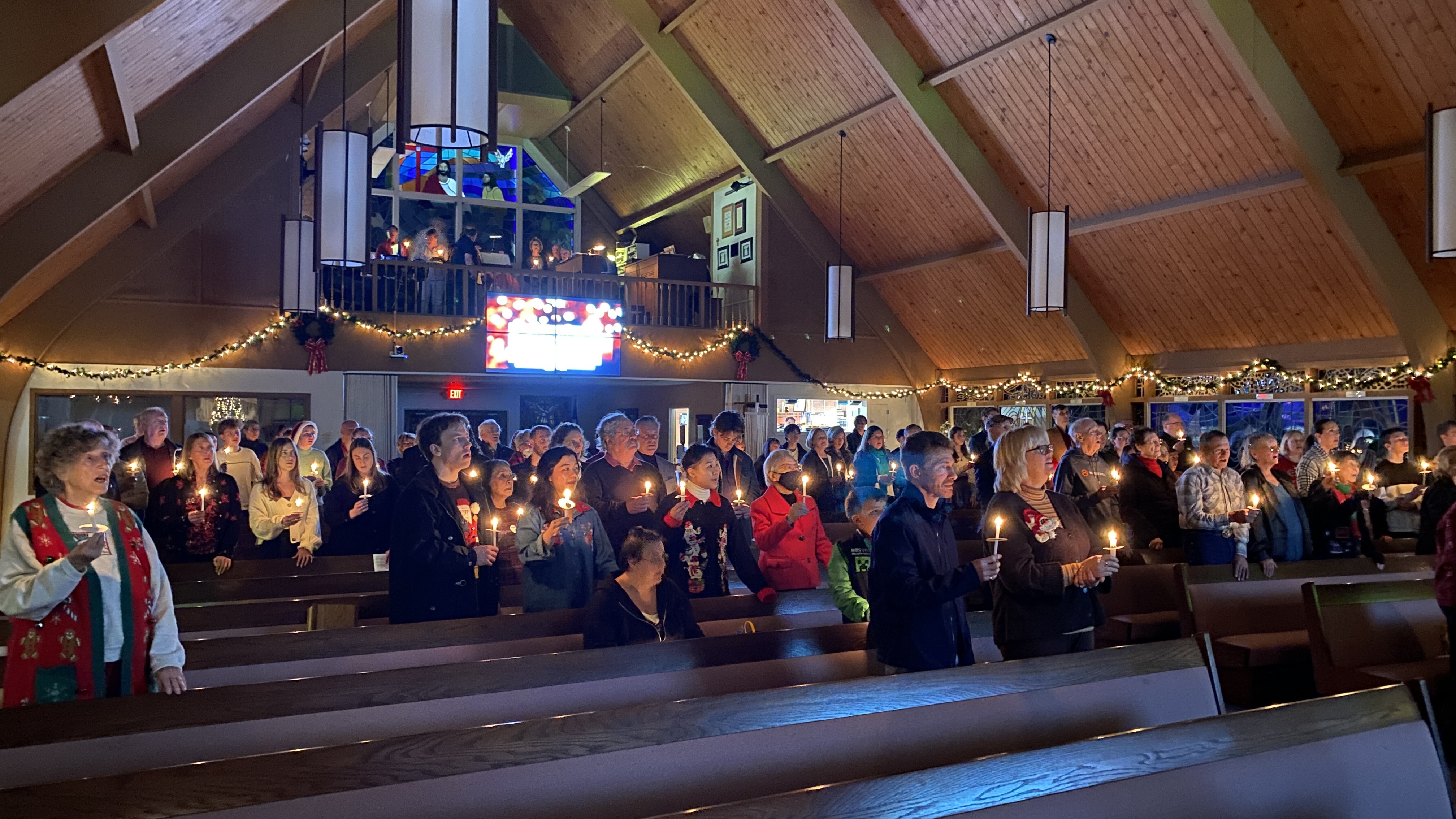 Candlelit service in santuary